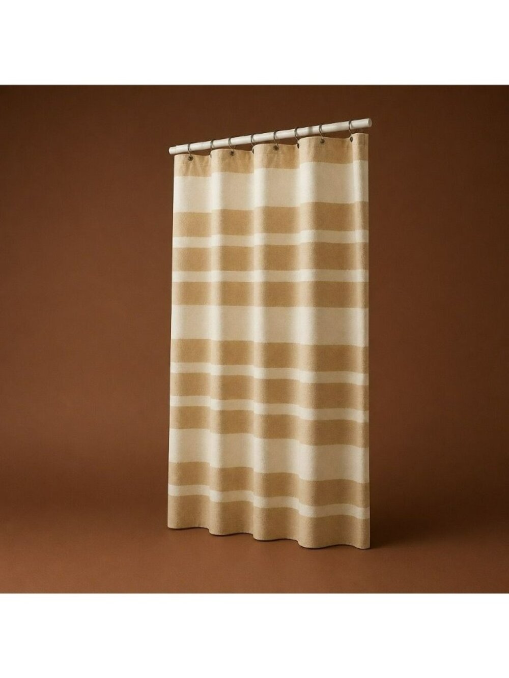 Home Trends Fabric Shower Curtain Devon 70" W x 72" L 100% Cotton Neutrals NEW